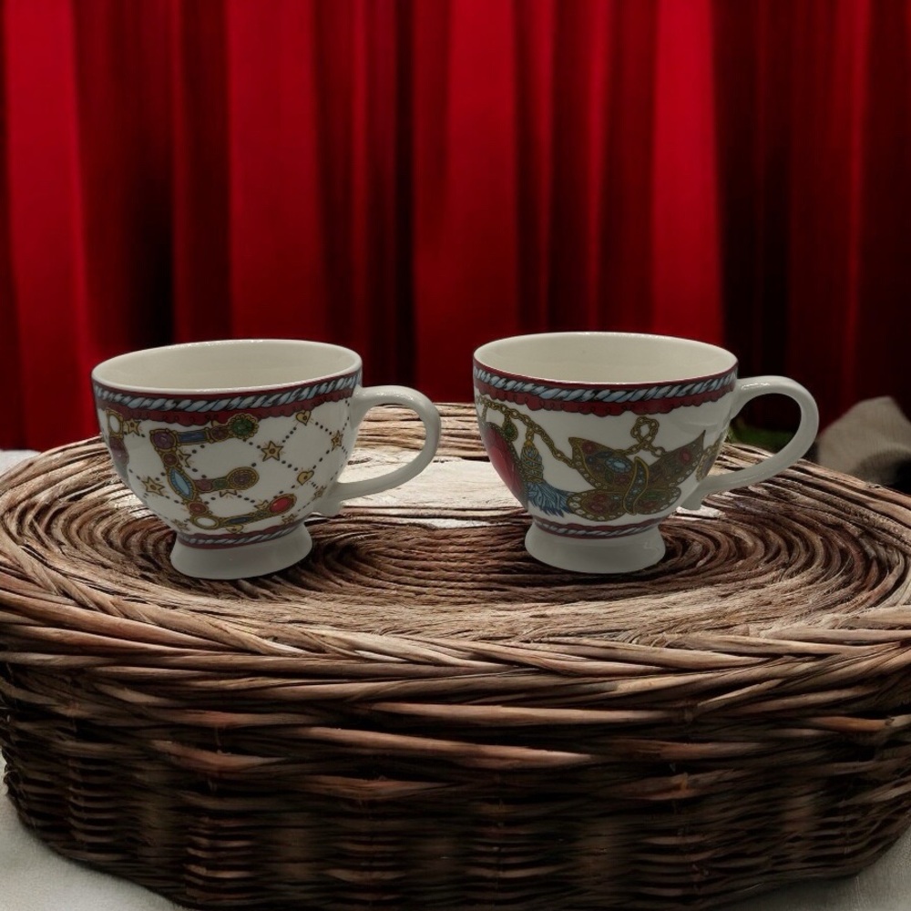 BRIGHTON JEWEL HEART PATTERN TEA CUPS – SET OF 2